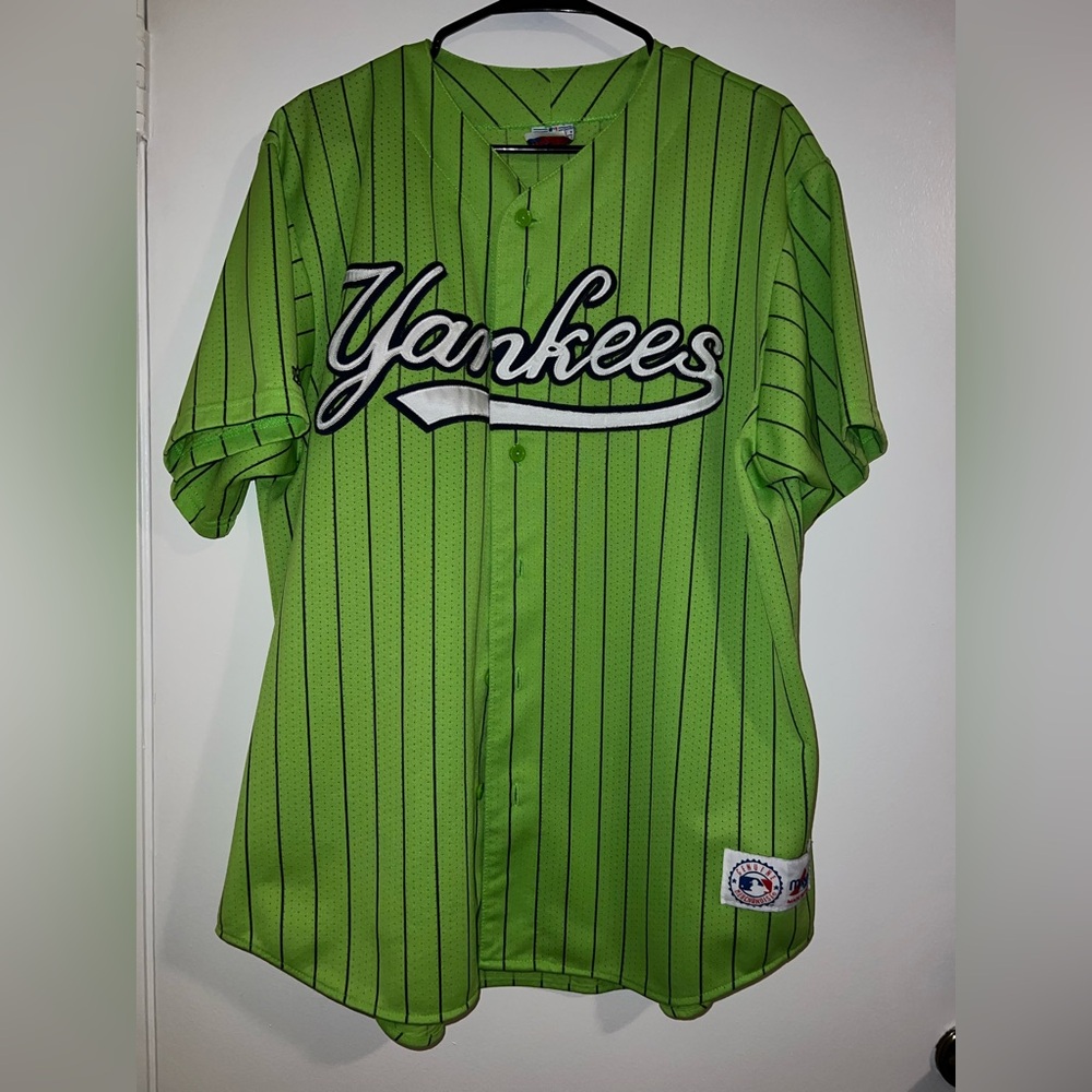 Men’s NY Yankees Jersey Lime Green